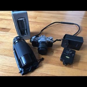 Canon AE-1 Camera and accessories